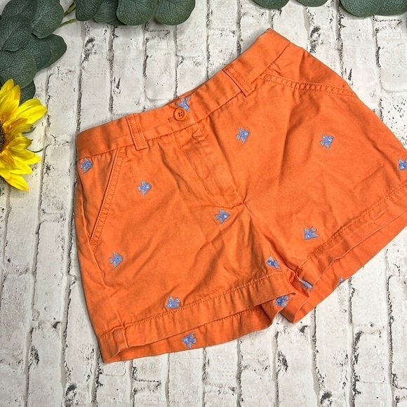 Crewcuts Girls Shorts Sz 8 Fish 🐟 Orange Adj Waist - Picture 1 of 3